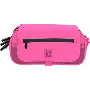PORTATODO TRIPLE CON SOLAPA B&B FLUOR PASTEL ROSA