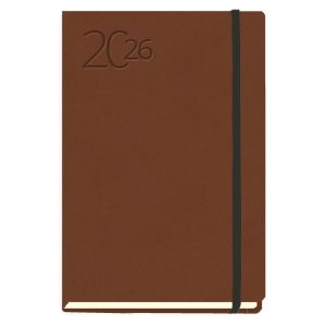 AGENDA ANUAL 2026 BARCINO TAPA FLEXIBLE POLIPIEL MARRON SV