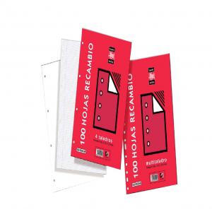 RECAMBIO FOLIO CUADRO 4MM 80H 4 TALADROS