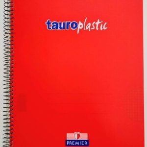 BLOC ESPIRAL FOLIO 80H PP CUADRO 4MM 90GR ROJO