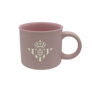 TAZA JUMBO ROSA GRABADA EN CAJA BETIS BALOMPIE