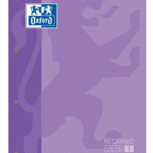 RECAMBIO A4 4 TALADROS 80H CUADRO 5MM OXFORD MALVA