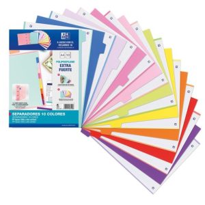 SEPARADORES OXFORD PP 500 MICRAS A4 10 POSICIONES (5V+4P)