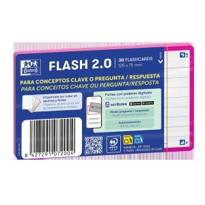 FICHA REVISION FLASHCARD 2,0 A7 RAYADA ROSA FUCSIA 30U
