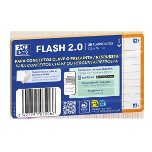 FICHA REVISION FLASHCARD 2,0 A7 RAYADA NARANJA 30U