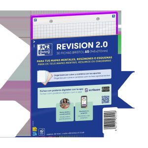 FICHA REVISION FLASHCARD 2,0 A5 CUADRO 5X5 MORADO 2T 30U