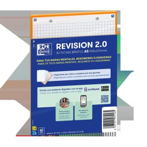 FICHA REVISION FLASHCARD 2,0 A5 CUADRO 5X5 NARANJA 2T 30U