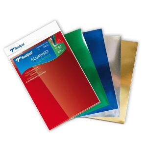 CARTULINA ALUMINIO 225G SURTIDO A4 BLISTER 5H ROJ,AZ,VERD,P