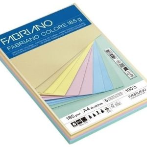 CARTULINA A4 COLORES PASTEL 185G 100H 20H X COLOR