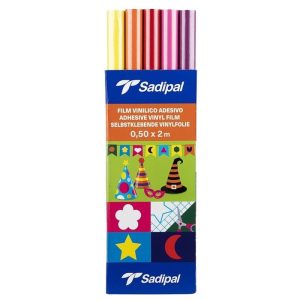 EXP, 24 FILM ADHESIVO COLORES BRILLO SURTIDOS 70M 0,50X2M