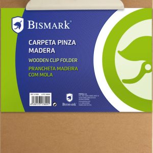 CARPETA MADERA PINZA METALICA BISMARK A4