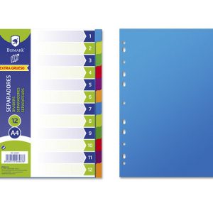 SEPARADORES PP A4 12 DEPARTAMENTOS EXTRA GRUESOS