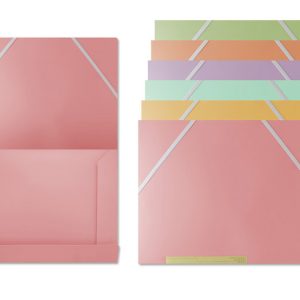 CARPETA GOMAS Y SOLAPAS PP PASTEL A4