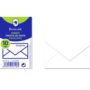 SOBRE BISMARK PAPEL BLANCO 76X120 90GR SET 10U