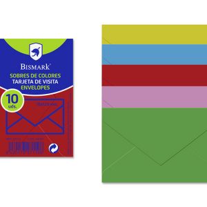 SOBRE BISMARK PAPEL COLORES SURTIDOS 76X120 90GR