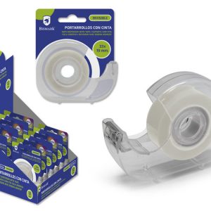 PORTARROLLOS CINTA ADHESIVA INVISIBLE 33X19MM BISMARK