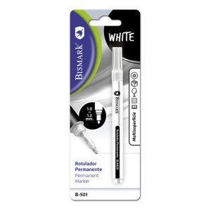 ROTULADOR PERMANENTE BLANCO PUNTA REDONDA