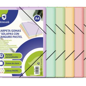 CARPETA A4 GOMAS Y SOLAPAS PP KANGURO PASTEL
