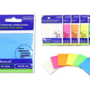 NOTAS ADHESIVAS TRANSLUCIDAS NEON 76X76 SURTIDAS
