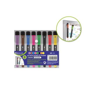 ROTULADOR PIZARRA IMANTADO CON BORRADOR PACK 8U