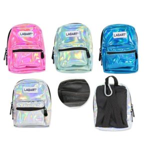 MINI MOCHILA C/ MOSQUETON TRANSPARENTES