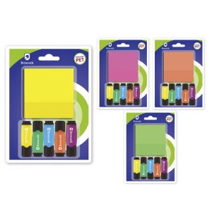 TACO ADHESIVO TRANSLUCIDO 80H CON 5 MINI MARCADORES