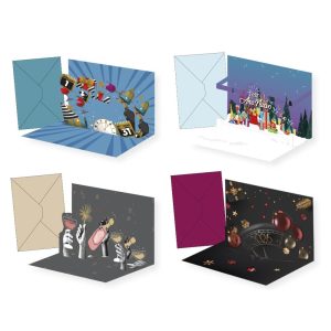 TARJETA FELICITACION A?O NUEVO POP UP C/ SOBRE