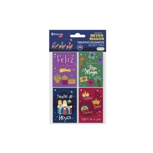 TARJETAS COLGANTES CON RELIEVE 4 UND REYES MAGOS