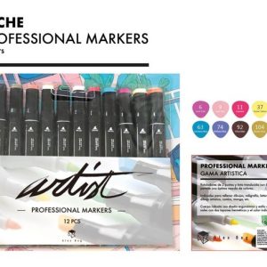 PACK 12 ROTULADORES ARTIST 2 PUNTAS BASE ALCOHOL BASIC
