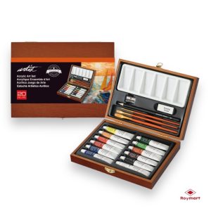 ESTUCHE MADERA ARTIST PINTURA ACRILICA 20 PIEZAS