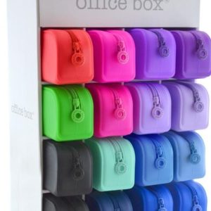 EXPOSITOR 16 PORTATODOS RECTANGULAR SILICONA SURTIDOS