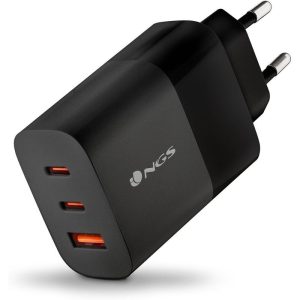 CARGADOR PARED ULTRARRAPIDO 65W 3 PUERTOS 2 USB-C+USB-A