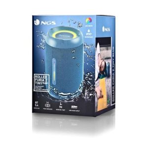 ALTAVOZ AZUL PORTATIL BLUETOOTH LUCES RGB IMPERMEABILIDAD