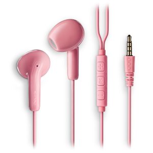 AURICULARES INTRAURALES C/CABLE MICROFONO JACK 3,5 MM ROSA