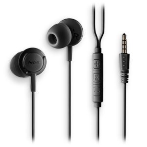 AURICULARES BOTON CABLE MICROFONO CONTROL DE VOLUMEN NEGROS