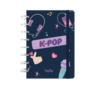 LIBRETA ANILLAS A5 100 HOJAS CUADRICULA DARK BLUE K-POP