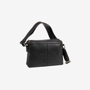 BOLSO BANDOLERA TRIPLE CREMALLERA NEGRO SERIE NEW CLASSIC