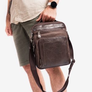 BOLSO BANDOLERA PARA HOMBRE JUVENIL MARRON 24X30CM