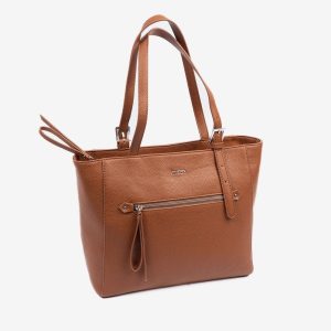 BOLSO SHOPPER CERRADO CON CREMALLERA EBONY CUERO 32X27CM