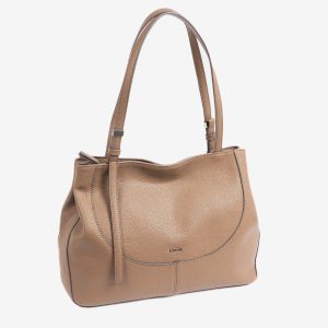 BOLSO SHOPPER CERRADO CON CREMALLERA COZY TAUPE 37X27CM