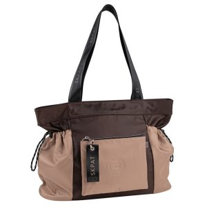 BOLSO SHOPPER CON BANDOLERA MERSEY MARRON