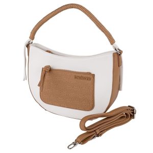 BOLSO BANDOLERA/HOMBRO POLIPIEL SHAVANNA LOIS MARRON-BLANCO