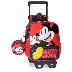MOCHILA GUARDERIA 25CM MICKEY MOUSE FASHION CON CARRO