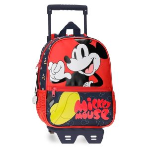 MOCHILA GUARDERIA MICKEY MOUSE FASHION 28CM CON CARRO