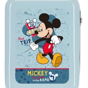 MALETA DE CABINA MICKEY ROAD TRIP RIGIDA 55CM AZUL CLARO