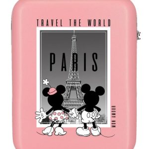 MALETA DE CABINA RIGIDA MINNIE Y MICKEY PARIS 55 CM ROSA