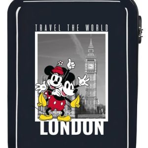 MALETA CABINA MICKEY Y MINNIE LONDRES 55 CM AZUL MARINO