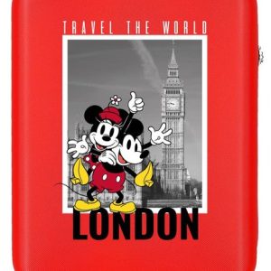 MALETA DE CABINA RIGIDA MICKEY Y MINNIE LONDRES 55 CM ROJO