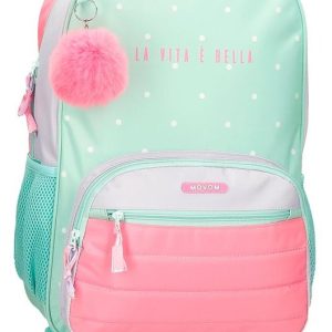MOCHILA ESCOLAR CON CARRO MOVOM LA VITA E BELLA 42CM