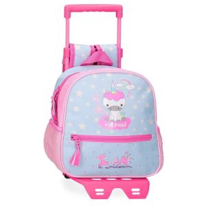 MOCHILA INFANTIL ROLL ROAD I AM A UNICORN 25 CM CON CARRO